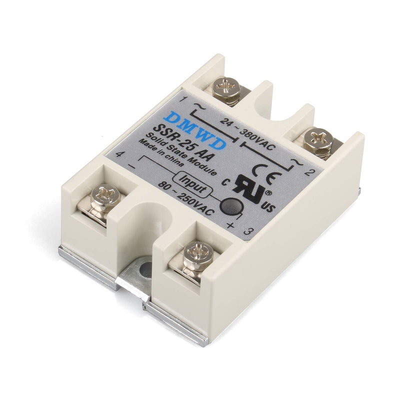 [Australia - AusPower] - SSR-25AA Solid State Relay AC to AC (Input 80-250V AC Output 24-380V AC) with Heat Sink, 25A 