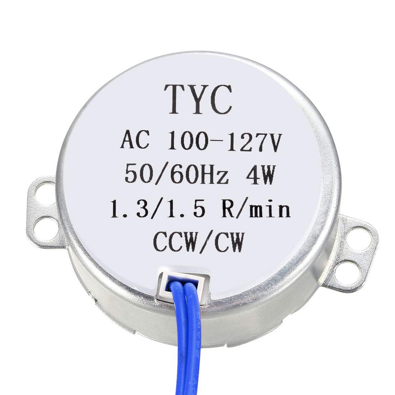 [Australia - AusPower] - uxcell Synchronous Synchron Motor - Turntable Motor 100-127 VAC 50-60Hz CCW/CW 4W 1.3-1.5RPM 1.3-1.5RPM CCW/CW 