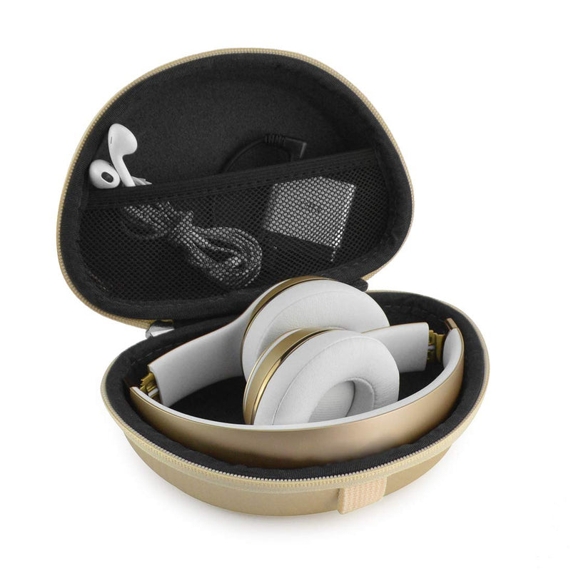[Australia - AusPower] - Geekria Shield Headphone Case Compatible with Beats Solo 3, Solo 2, Solo HD Case, Replacement Hard Shell Travel Carrying Bag with Cable Storage (Gold) 