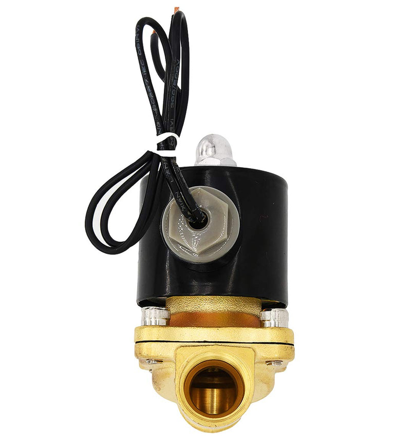 [Australia - AusPower] - 1/2" Brass Electric Solenoid Valve,110v Ac Brass Electric Solenoid Valve for Water Air Gas Fuel Oil 