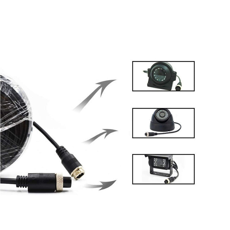 [Australia - AusPower] - Xenocam 16FT 5M Car Video Extension Cable 4-Pin Aviation Waterproof Shockproof for CCTV Rearview Camera Truck Trailer Camper Bus Motorhome Vehicle Backup Monitor System 4Pin Aviation cable 16ft 