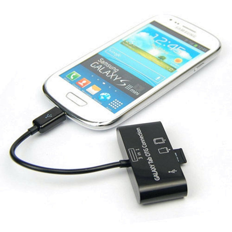 [Australia - AusPower] - MXTECHNIC 3 in 1 Micro USB OTG Host Adapter SD Card Reader Camera Card Reader Hub, OTG Mobile Phone Connection Host, USB 2.0 SD Card Adapter Kit for Android/Computer/Printer 