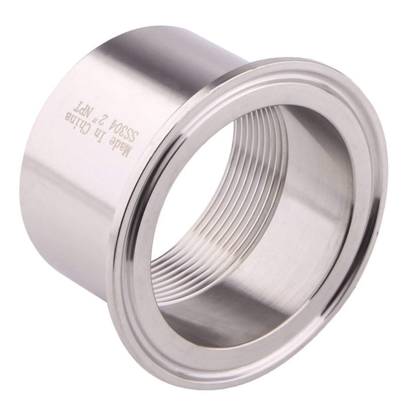 [Australia - AusPower] - DERNORD Sanitary Female Threaded Pipe Fitting to 2.5 Inch TRI CLAMP OD 77mm Ferrule (Pipe Size: 2" NPT) Pipe Size: 2" NPT 
