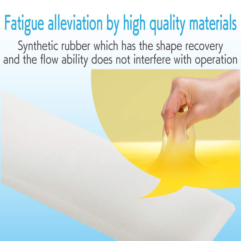 [Australia - AusPower] - ELECOM Wrist Rest FITTIO Long Type/Fatigue Reduction/Ergonomic Design/Comfortable/Memory Foam/Anti Skid White MOH-FTPWH 