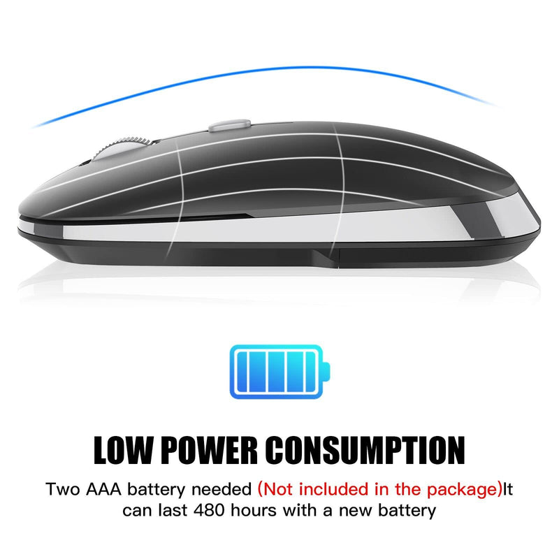 [Australia - AusPower] - Bluetooth Mouse, PINKCAT Silent Mouse Wireless, Bluetooth 5.0/4.0 Portable Slim Wireless Mouse, Optical Cordless Mouse for Laptop, ipad, MacBook Pro / Air, Mac, PC, Tablet, Chromebook, Surface Pro black 