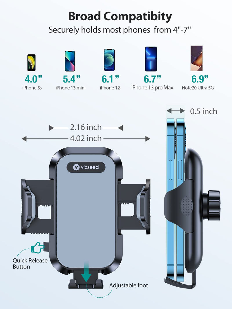 [Australia - AusPower] - VICSEED Car Phone Holder Mount, [Upgrade Doesn't Slip & Drop] Air Vent Cell Phone Holder for Car Hands Free Easy Clamp Cradle in Vehicle Compatible with All iPhone 13 Pro Max Mini Android Smartphones 