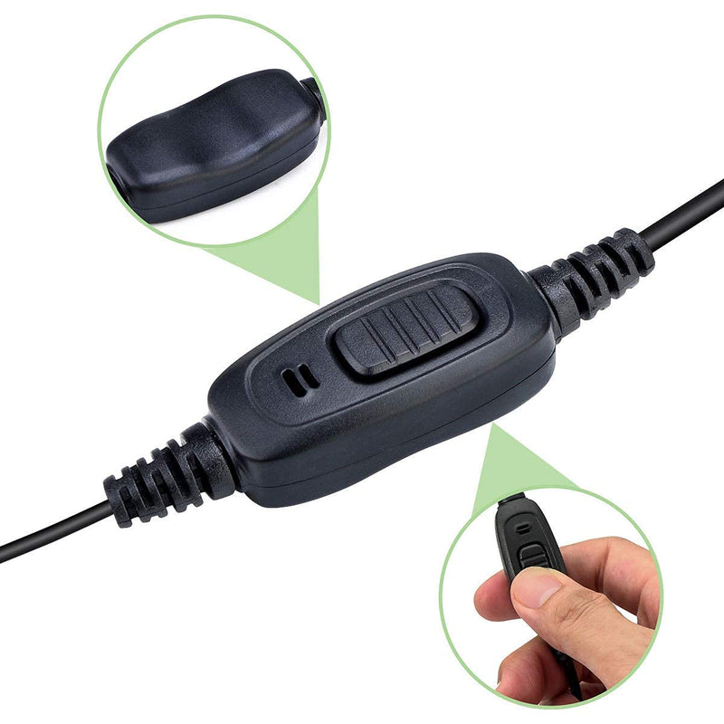 [Australia - AusPower] - Retevis EEK009 Walkie Talkie Earpiece with Mic 2 Pin, Compatible with Retevis RT22 RT21 H-777 RT68 RT19 Baofeng UV-5R pxton Walkie Talkies, Adjustable Length Acoustic Tube 2 Way Radio Headset(1 Pack) 