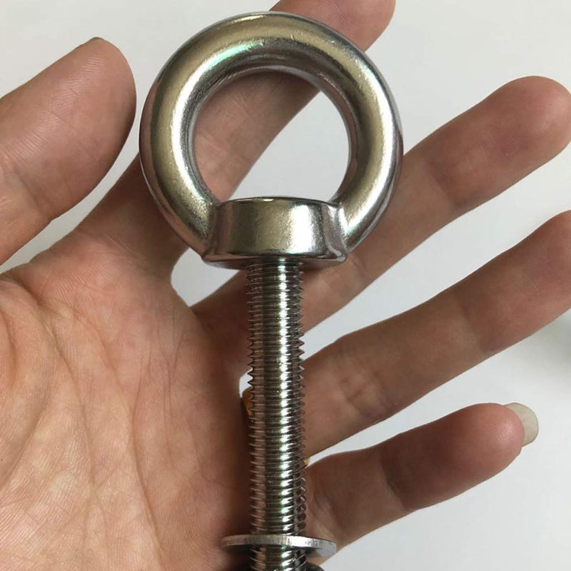 [Australia - AusPower] - AIVOOF Shoulder Eye Bolt, 2 Pack M10 Stainless Steel Shoulder Eye Bolts 3/8"x2.75" Eye Bolts Heavy Duty EyeBolts Screws in Eye Hooks with Washer and Nuts Muti-Function for Indoor Outdoor 