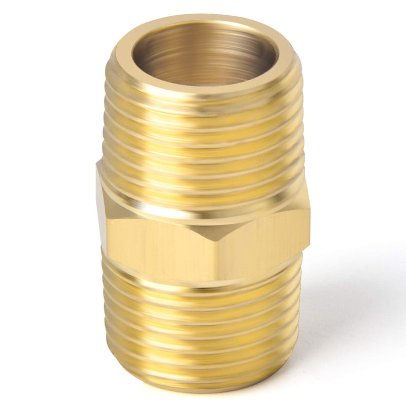 [Australia - AusPower] - TAISHER 5PCS Brass Pipe Fitting, Reducer Adapter, Hex Nipple, 3/4-Inch Male Pipe x 3/4-Inch Male Pipe 3/4" NPT 5 