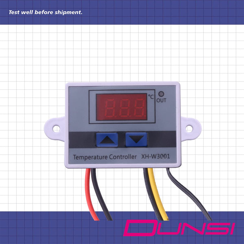[Australia - AusPower] - DUNSI XH-W3001 LED Temperature Controller Module XH-W3001 Thermostat Switch XH-W3001 Programmable Heating Cooling Thermostat with Waterproof Probe 12V 10A 120W 