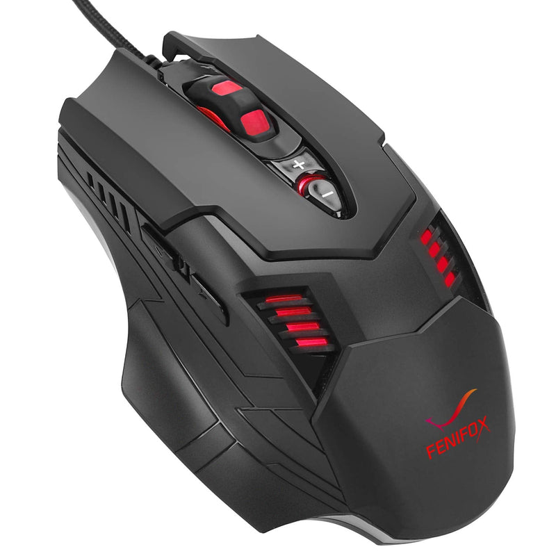 [Australia - AusPower] - Gaming Mouse Wired Programmable 7 Buttons Mice Ergonomic Backlit Breathing Light Mouse with Side Buttons for PC Computer Windows Laptop Gamers 