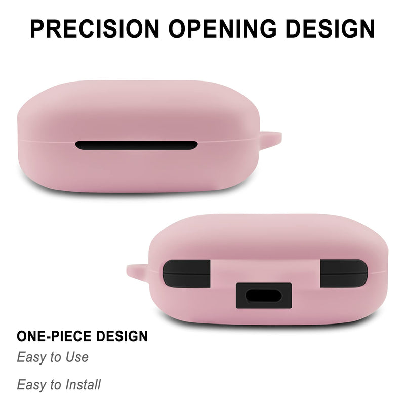 [Australia - AusPower] - Geiomoo Silicone Carrying Case Compatible with Oneplus Buds Pro, Portable Scratch Shock Resistant Cover with Carabiner (Pink) Pink 