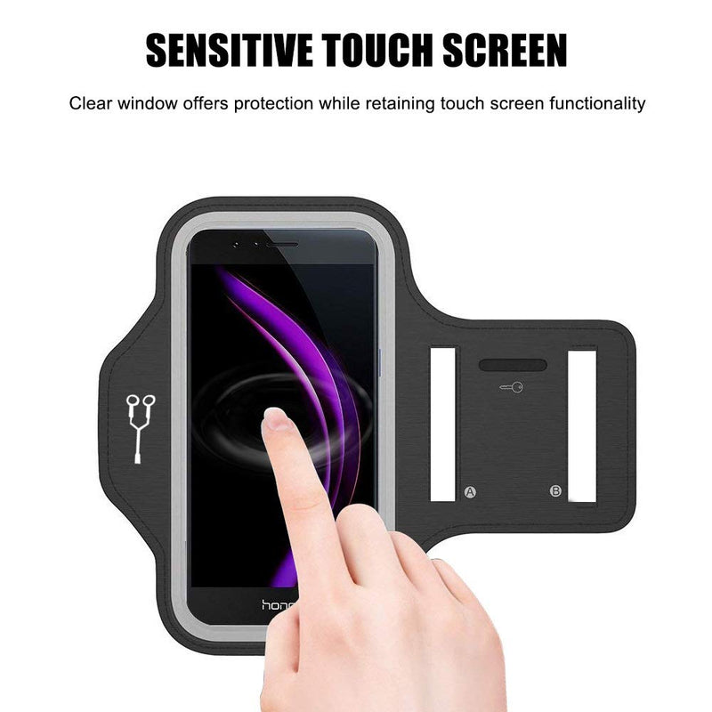 [Australia - AusPower] - ZLFTYCL New Sports Armband for LG G8 ThinQ, Lightweight Skin-Friendly Sweatproof Adjustable Running Armband with Key Holder and Earphone Slot, Perfect for Jogging, Gym, Hiking (Black) 