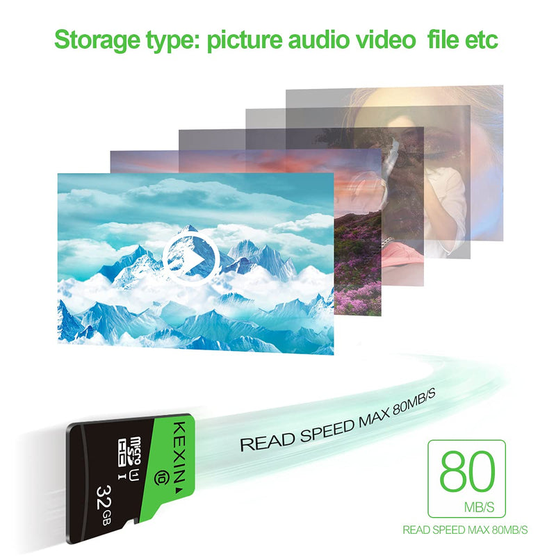 [Australia - AusPower] - KEXIN 32GB Micro SD Card 32 GB Class 10 Ultra Micro SDHC UHS-I Bulk Memory Card C10, U1, 10 Pack Bulk Micro SD Card 7).10 x 32G 