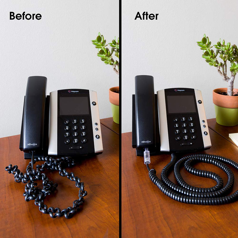 [Australia - AusPower] - Power Gear Telephone Cord Detangler, Tangle-Free 360 Degree Rotation, Plug into Landline Phone Handset, For Use in Home or Office, All Brands, Black, 27637 1 Pack 