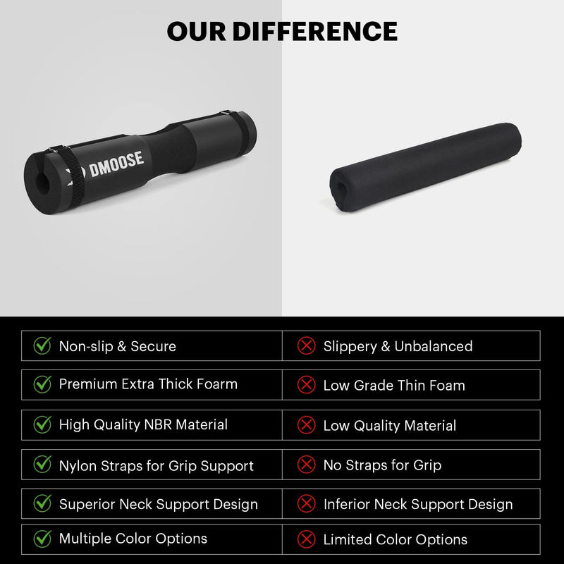 [Australia - AusPower] - DMoose Barbell Pad, Hip Thrust Pad for Squats, Lunges - Relief Pressure from Neck, Shoulder, Lower Back Support for Women - Standard & Olympic Non-Slip EVA Foam Squat Pad with Safety Straps 