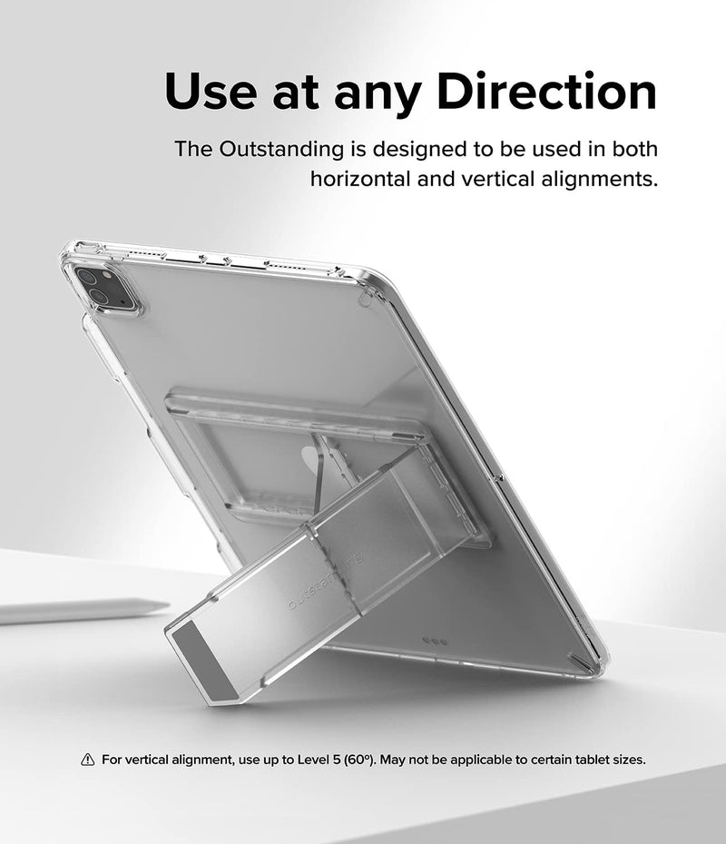 [Australia - AusPower] - Ringke Outstanding Universal Tablet Stand Spring-Action Adjustable Slim Thin Kickstand Multi Angle Adhesive Holder for iPad, Android Tablets, E-Reader, and More - Clear Mist 