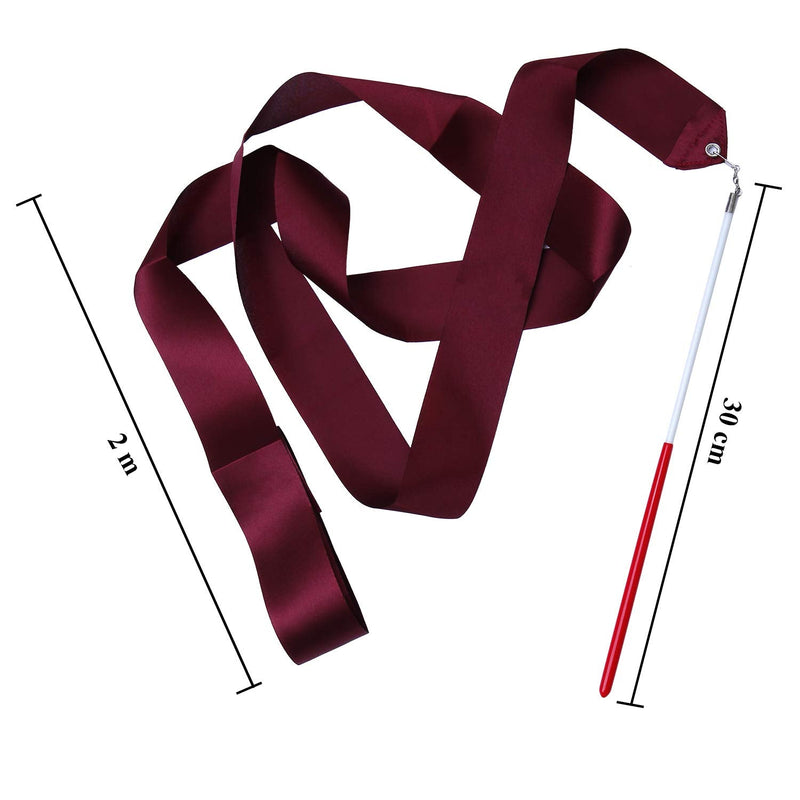 [Australia - AusPower] - Aneco 24 Pieces Dance Ribbons Streamers Rhythmic Gymnastics Ribbon Wands Artistic Dancing, Baton Twirling, 24 Colors 