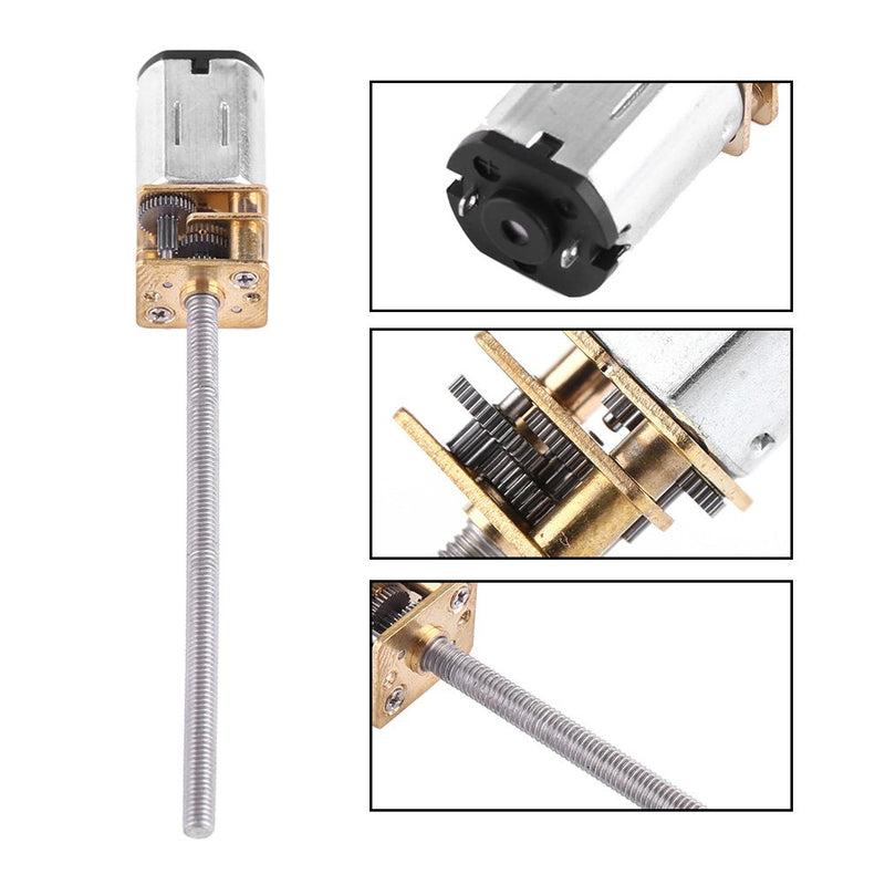 [Australia - AusPower] - DC Motor Threaded Output Shaft Lead Screw 6V Motor Stepper Lead Screw Actuator Gear Motor with Long M3*55MM Lead Screw Thread Output Shaft, 30/60/100/150/200/300/400/500RPM(6V 30RPM) 