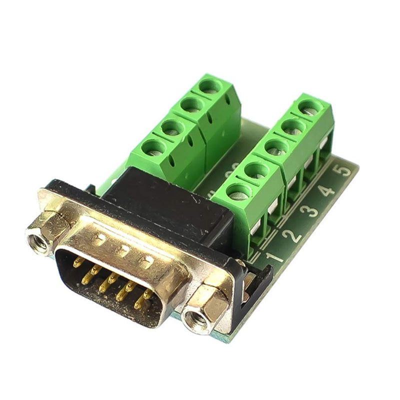 [Australia - AusPower] - HiLetgo 2pcs DB9 Male Adapter RS232 to Terminal RS232 Serial to Terminal DB9 Connector Convert Adapter 