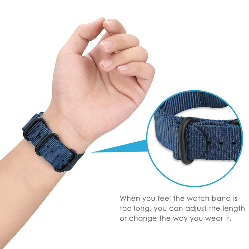 [Australia - AusPower] - Fintie Band Compatible with Gear S2, Soft Woven Nylon Adjustable Replacement Sport Strap with Adapters Compatible with Samsung Gear S2 SM-R720 SM-R730 Smart Watch Navy 