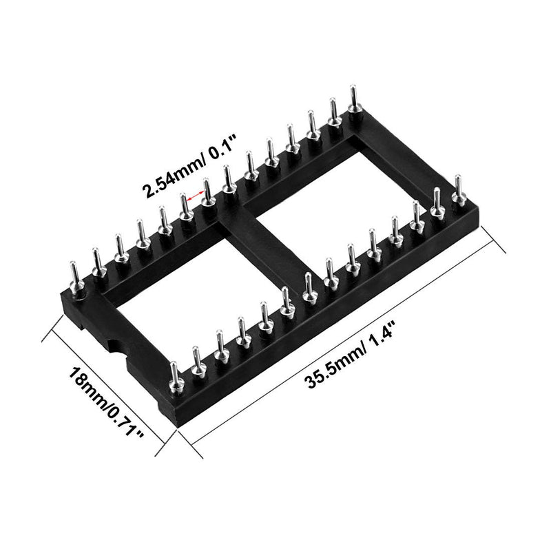[Australia - AusPower] - uxcell 10pcs DIP IC Chip Socket Adaptor 2.54mm Pitch 15.24mm Row Pitch 2 Row 28 Round Pins Soldering 