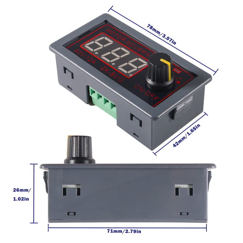 [Australia - AusPower] - Aobao 2pcs Motor Speed Controller PWM DC 12V 24V 60V 500W Adjustable Speed R 