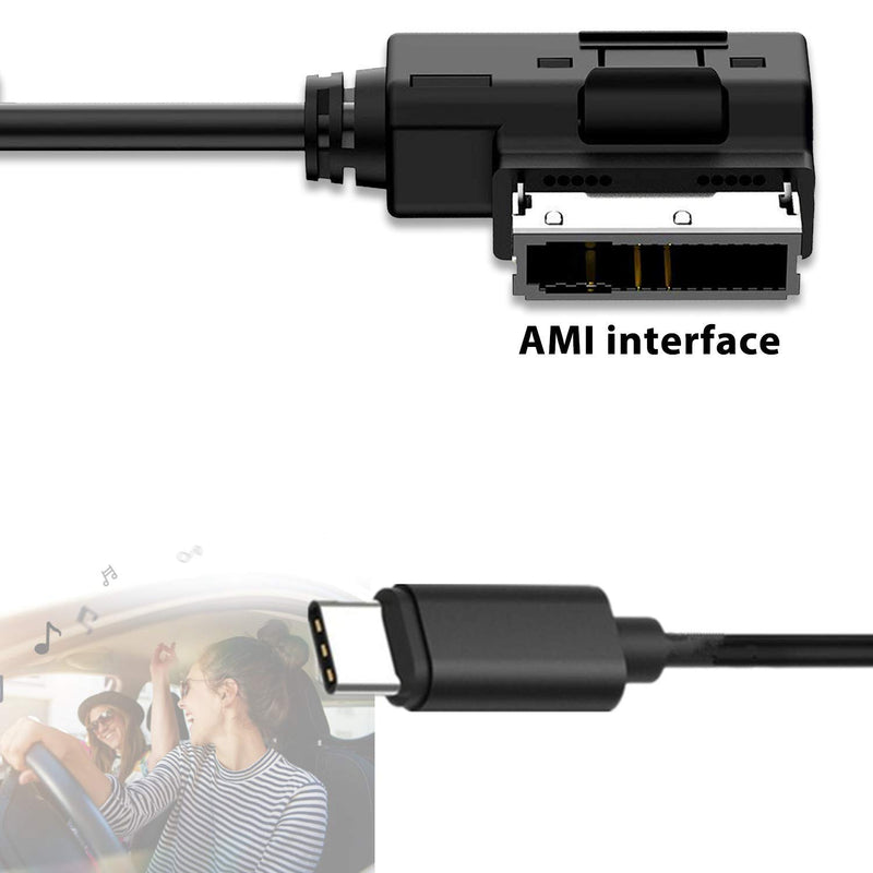 [Australia - AusPower] - MDI MMI Type C AUX Adapter, 2 in 1 Car Music Audio Interface Compatible with Mercedes Benz for Android Galaxy Note Google Pixel Motorola 