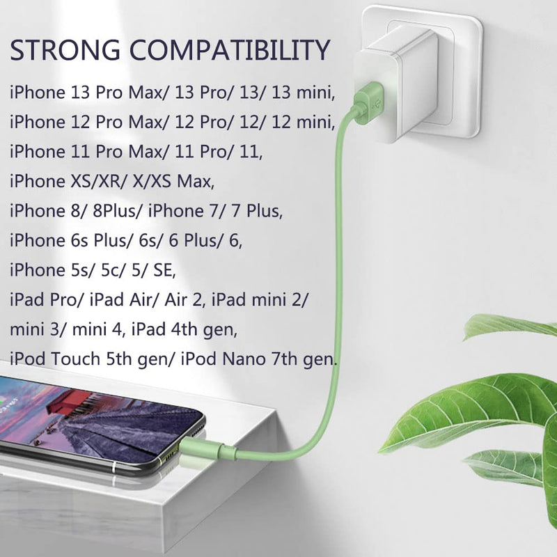 [Australia - AusPower] - [Apple MFi Certified] iPhone Charger 5Pack 6FT high Speed Lightning Cable Color USB Fast Charging Data Sync Cord Compatible iPhone 13/12/11 Pro Max Mini/XS/XR/X/8/7/Plus/6S/6/SE/5S/iPad/iPod/AirPods 