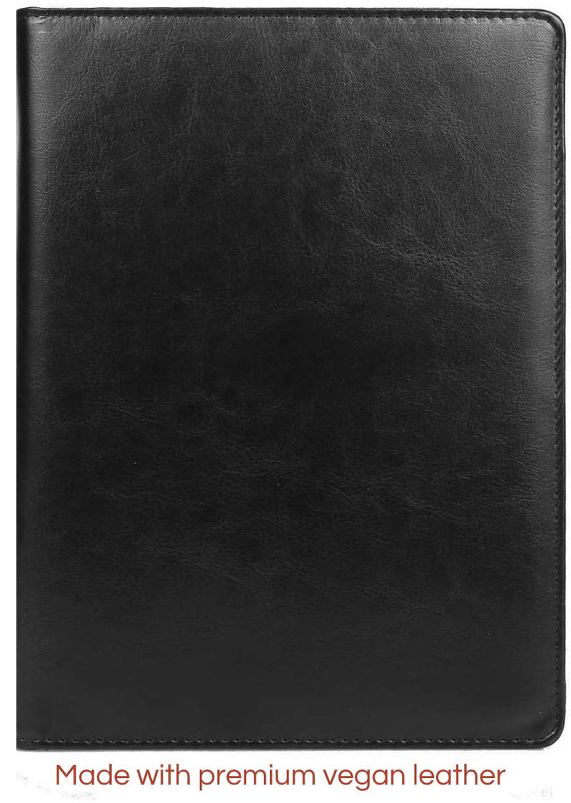 [Australia - AusPower] - Small Clipboard Junior Padfolio Folio 7 x 9 Writing Pad Refillable, Mymazn Faux Leather Folder A5 for Notepad Legal pad 5 x 8 Junior Size Portfolio (Black) Black 