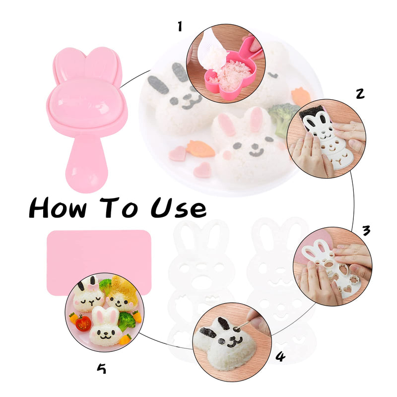 [Australia - AusPower] - 10Pcs Rice Ball Molds, Cartoon Cute Onigiri Mold DIY Sushi Molds, Rice Ball Mould Shaker Sushi Maker Tool, Animal Rice Decorating Mold, Triangle Rice Mold, Sushi Rice Molds for Kids Bento Onigiri Tool 