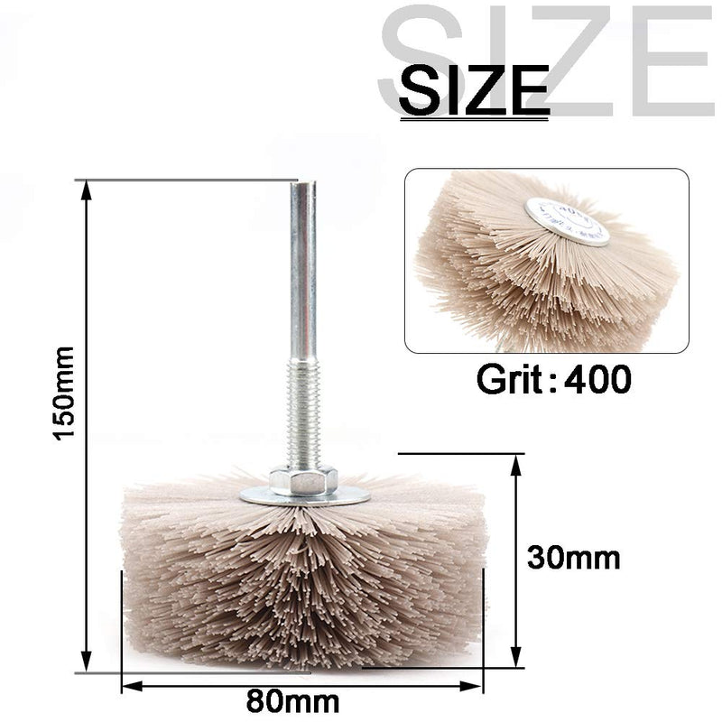 [Australia - AusPower] - SI FANG 4Pcs Abrasive Nylon Wheel Brush 1/4" Shank 80 240 400 600 Grit Woodworking Abrasive Grinding Head for Polishing Grinder 