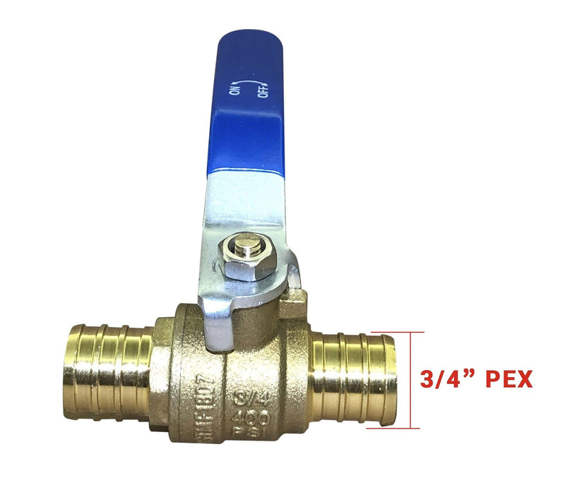[Australia - AusPower] - 3/4'' Lead Free Brass PEX Shut off Ball Valve,Full Port PEX Barb Ball Valve 3/4 Inch for Cold and Hot water,pack of 2 