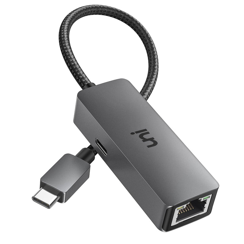 [Australia - AusPower] - uni USB C to Ethernet Adapter with 100W Charging Port, 1Gbps Ethernet to USB C - Gigabit RJ45 LAN Network Adapter with Power Delivery, Ethernet Adapter for Laptop, MacBook Pro/Air, Dell XPS 