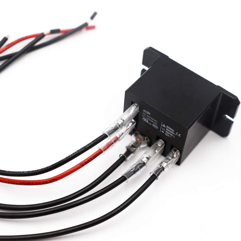 [Australia - AusPower] - Tnisesm 2PCS Power Relay AC120V Coil, 30A SPDT(1NO 1NC) 120 VAC with Flange Mounting and 10 Quick Connect Terminals Wires Mini Relay NT90-AC120V-10X 2PCS + Terminal Wire 