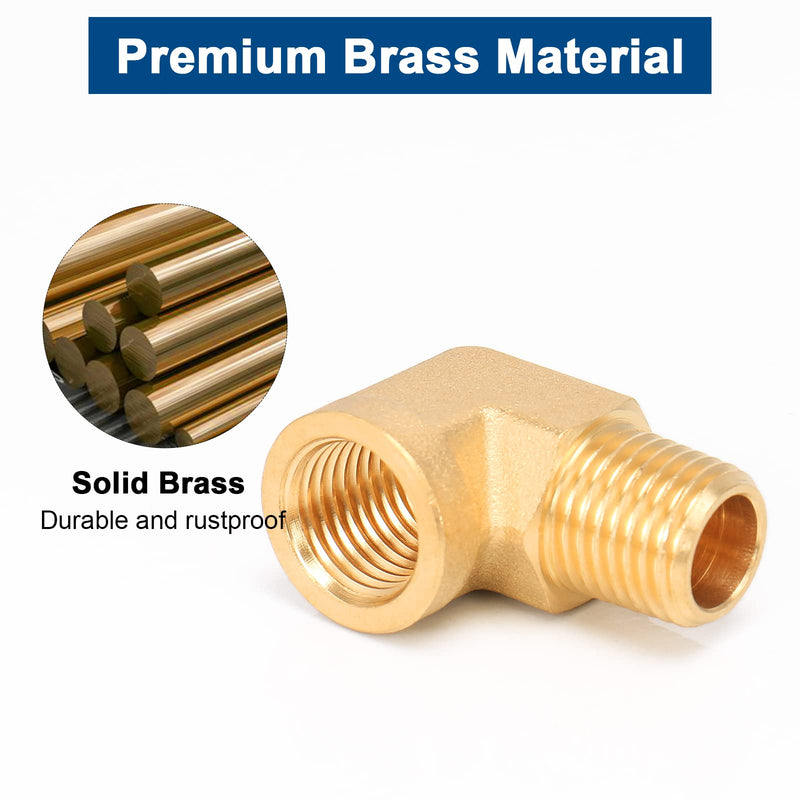 [Australia - AusPower] - BathAce 90 Degree Brass Barstock Street Elbow, Thread-Good Airtightness Heavy Brass Pipe Adapter Fittings, 2 Pack (1/2 NPT Male Pipe to 1/2 NPT Female) 1/2 NPT Male Pipe to 1/2 NPT Female 