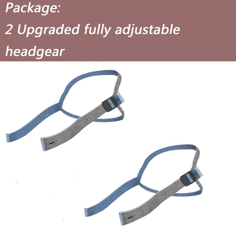 [Australia - AusPower] - Advanced Upgraded P10 Replacement Headgear Strap Compatible with ResMed Airfit P10/N30, Upgraded Fully Adjustable Quick-fit with Clip Connected Design Premium Durable Elastic Material - 2 Pack Gray 