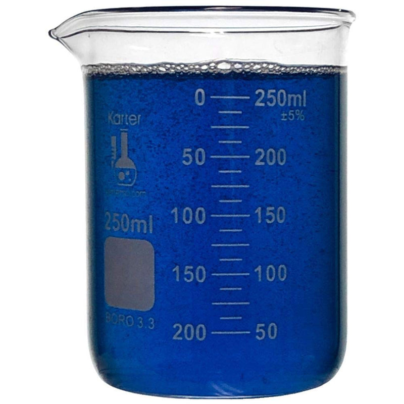 [Australia - AusPower] - Karter Scientific 214T2, 3.3 Boro, Griffin Low Form, Glass Beaker Set - 3 Sizes - 50ml, 100ml, 250ml 50 / 100 / 250mL STANDARD 