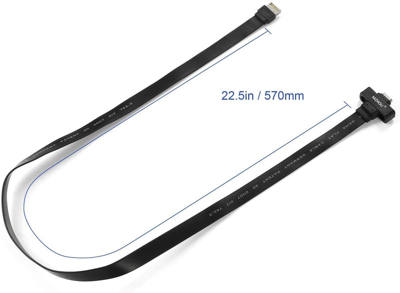 [Australia - AusPower] - MZHOU USB 3.1 Type C Front Panel Header Extension Cable 57 cm, USB 3.1 Type E to USB 3.1 Type C Cable,Gen 2 10 Gbps Internal Adapter Cable,with Mount Screw (22.5 in) 22.5 in 