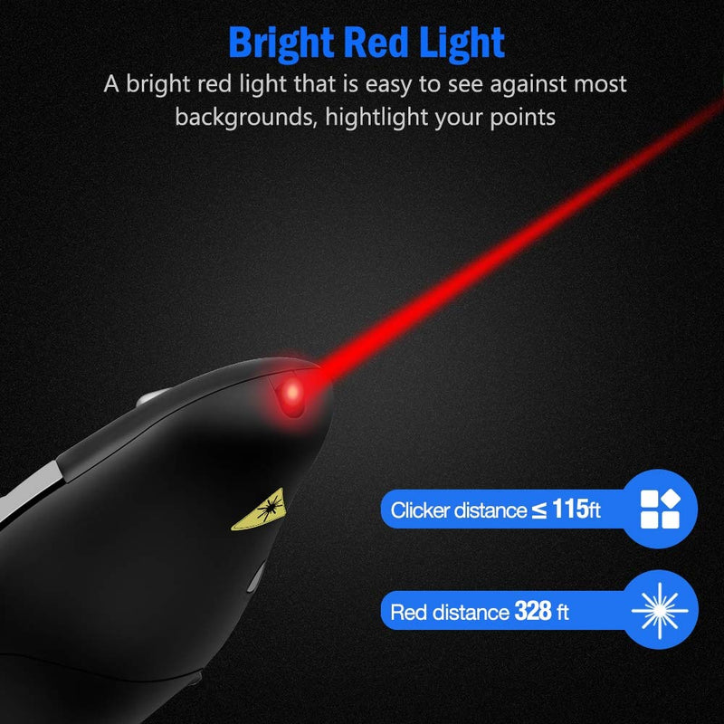 [Australia - AusPower] - Presentation Clicker Wireless Presenter Remote Clicker for PowerPoint Presentation Remote, RF 2.4GHz USB Presentation Clicker PPT PowerPoint Clicker for Mac, Keynote, Computer, Laptop 