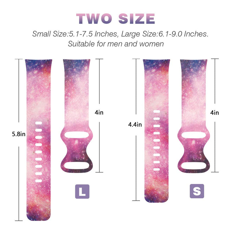 [Australia - AusPower] - Starry skyHuadea Printed Bands Compatible with Fitbit Sense/Versa 3, Soft Silicone Sports Strap Replacement Band for Fitbit Sense/Versa 3 Smart Watch Women Men (Starry Sky-L) 