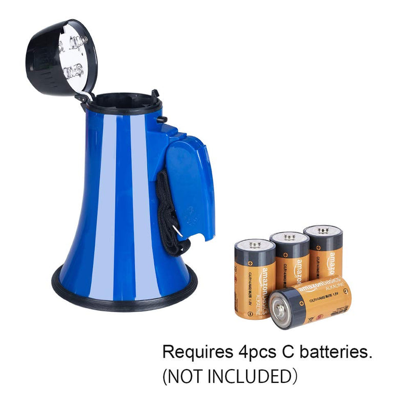 [Australia - AusPower] - MyMealivos Portable Megaphone Bullhorn 20 Watt Power Megaphone Speaker Voice and Siren/Alarm Modes with Volume Control and Strap (Blue)… 