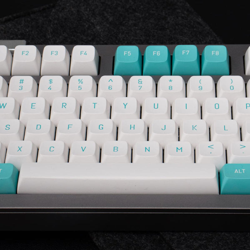 [Australia - AusPower] - Mintcaps White Green Keycaps 150 Keys Doubleshot MSA Profile Custom Keycaps for 61/64/68/84/87 Mechanical Gaming Keyboard Light Green 