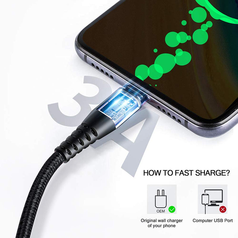 [Australia - AusPower] - Samsung Galaxy Charger Cable, USB Type C Fast Charger Cable, 3Pack (3fT) Type C Fast Charging Cable Cord for Samsung Galaxy S20 S10 S9 S8 Plus,Google Pixel, USB A to USB C for Android New Phone, Black 3.3FT/3PACK 