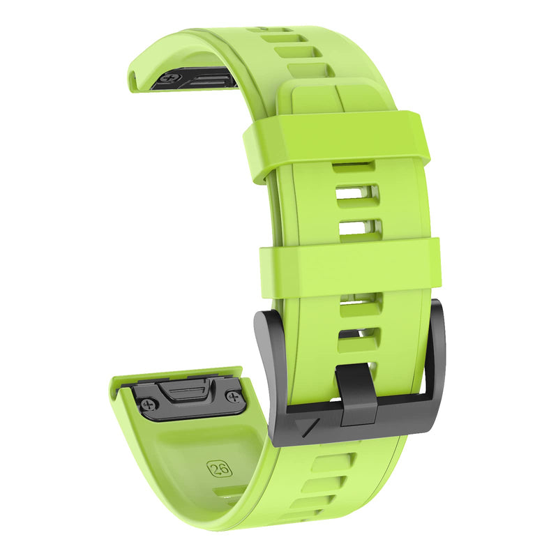 [Australia - AusPower] - OVERSTEP Compatible with Garmin Fenix 5X Band 26mm Width Soft Silicone Watch Strap for Fenix 6X/Fenix 7X/Fenix 5X Plus/Fenix 6X Pro/Fenix 3/Fenix 3 HR/Tactix/Descent MK1/D2 Delta PX/D2 Charlie, Green 