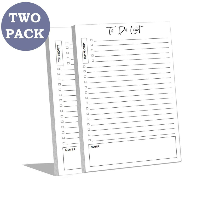 [Australia - AusPower] - TO DO List Notepads (2 Pack of 50 Pages), 100 Pages with Task Pads with Checklist, Priority & Notes Sections for Added Efficiency. A Planner for Organized People. 8.5"X 5.5" Sheets. Made in the USA. 