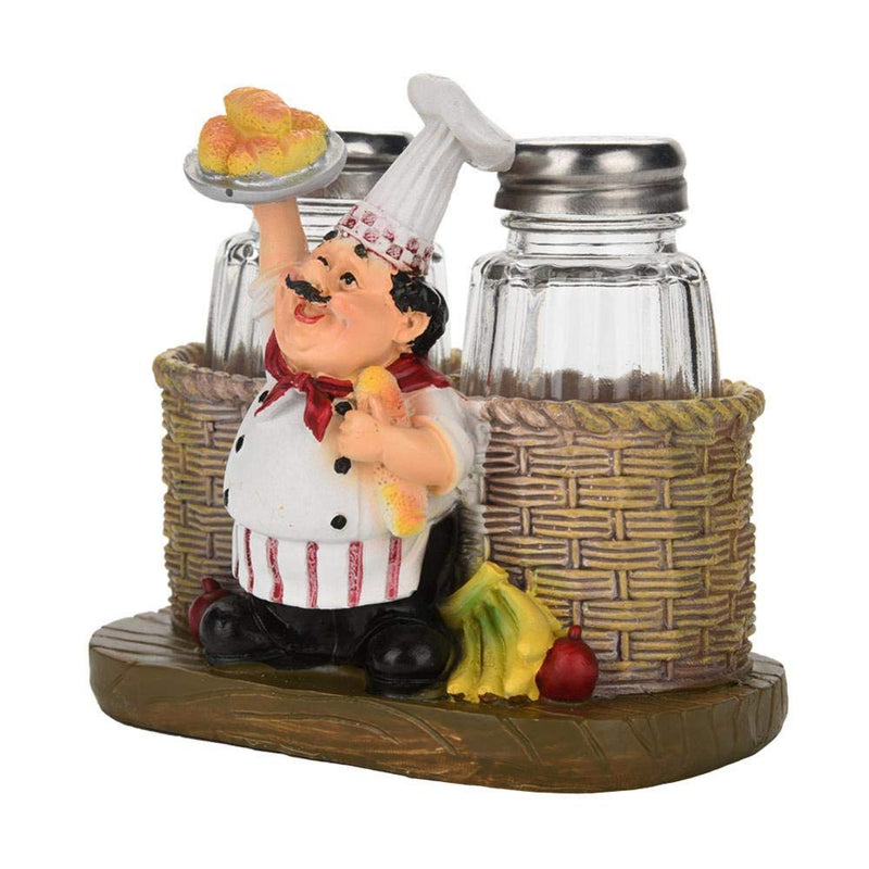 [Australia - AusPower] - Cute chef statue salt and pepper shaker holder decorations used for home kitchen decoration(#B) #B 