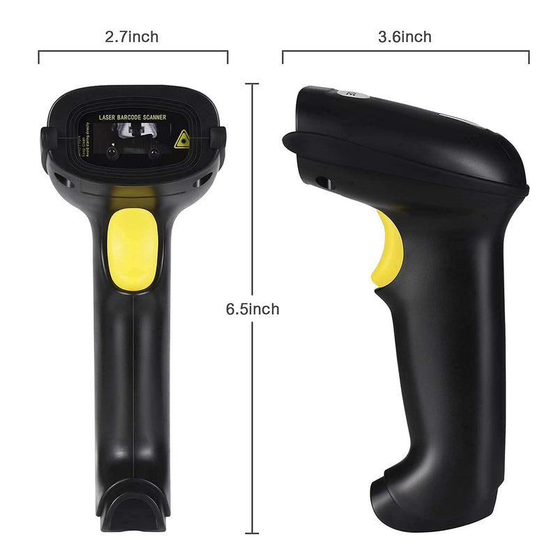 [Australia - AusPower] - WoneNice Barcode Scanner, Wired Handheld USB Laser Automatic Bar Code Scanner Bar-Code Reader with Stand, Support Windows/Mac/Linux for Store, Supermarket, Warehouse, Small Business - Black 