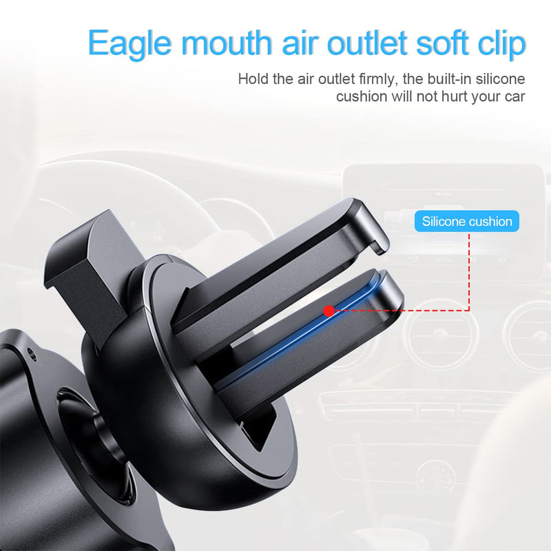 [Australia - AusPower] - Phone Holder Mount for Car, Adjustable Durable Gravity Phone Holder for Air Vent with Clip, Compatible with 4-7" Mobile Phones, Devices, Fit for Most Cars, Car Accessories (Silver) Silver 
