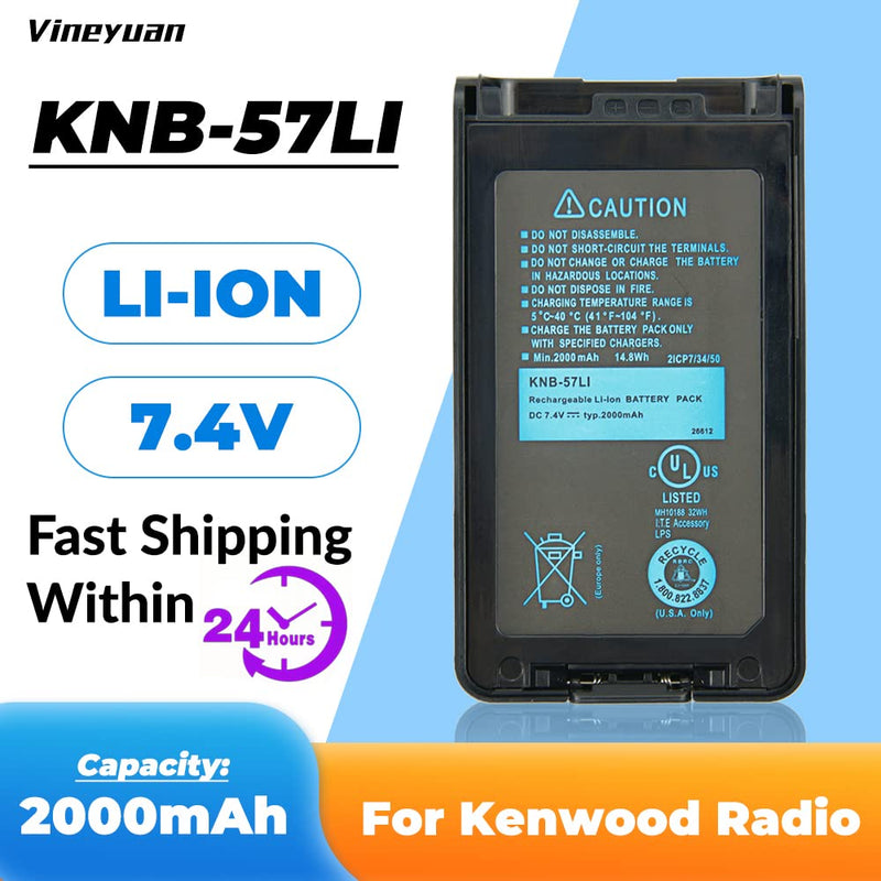 [Australia - AusPower] - 7.4V 2000mAh KNB-57L Replacement Battery for Kenwood TK-2170 TK-2140 TK-2160 TK-3140 TK-3160 TK-3173 Two Way Radio Battery 